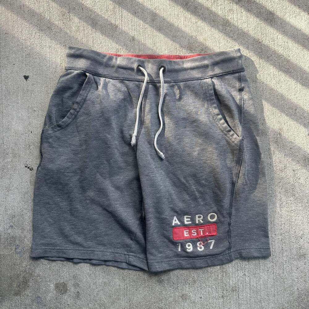 Aeropostale Aero 1987 Logo Drawstring Lounge Sweat Shorts